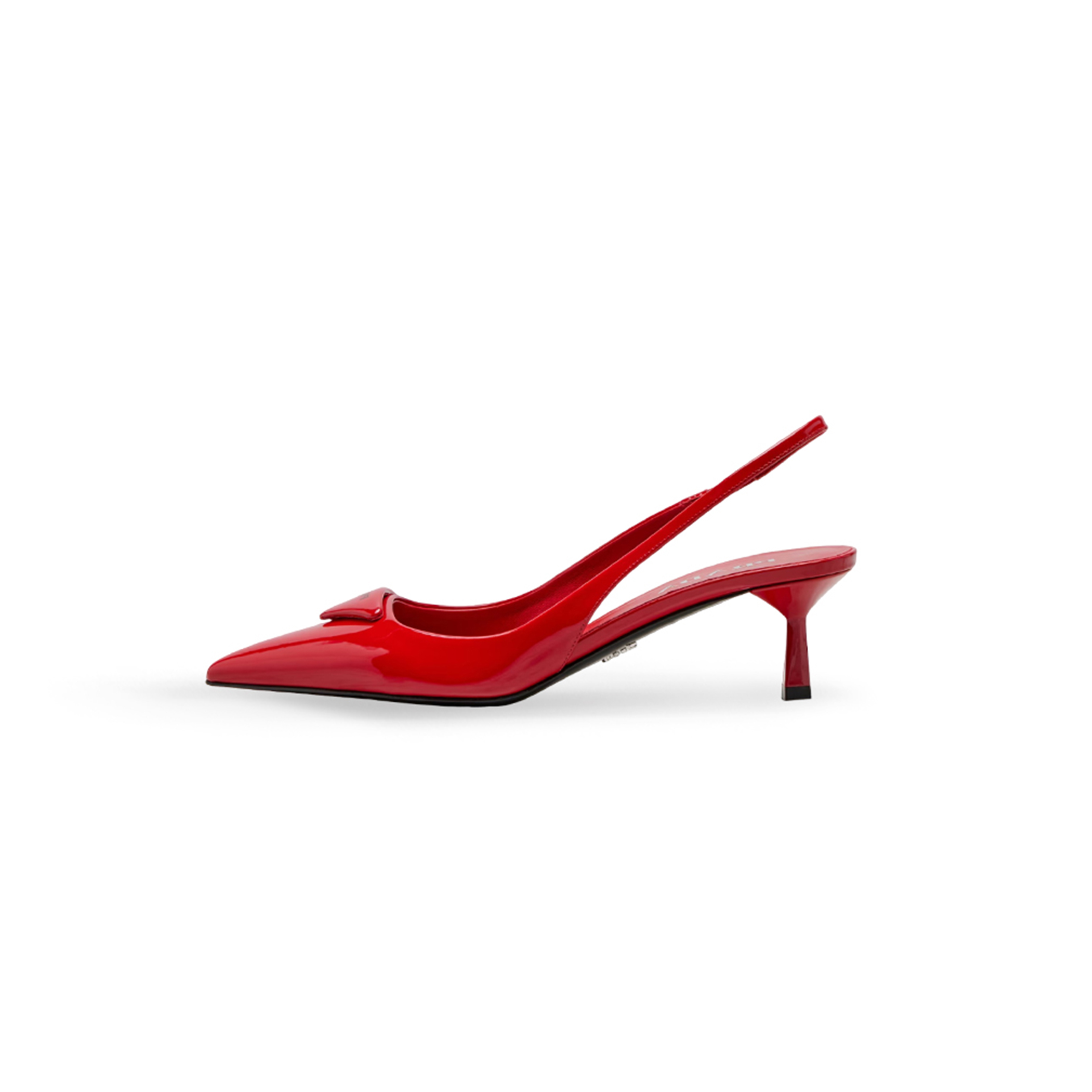 PRADA 55 PATENT LEATHER SLINGBACK PUMPS 